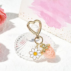 Pendentif décoratif en acrylique en forme de fraise&nbsp;HJEW-SW00120-04