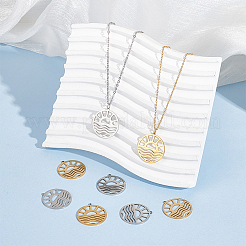 12 шт. подвески из нержавеющей стали 201 двух цветов&nbsp;STAS-UN0060-26