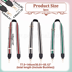 3 шт. 3-цветные регулируемые лямки из полиэстеровой тесьмы с полосатым узором&nbsp;FIND-WR0009-50A