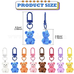 8 шт. подвеска в виде медведя из двухцветной непрозрачной смолы&nbsp;HJEW-YW00285