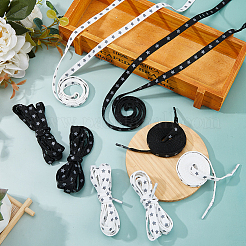 4 пара двухцветных шнурков из полиэстера со звездным узором&nbsp;AJEW-FH0006-80