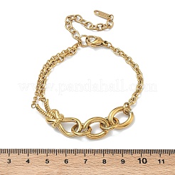 Bracciali a maglie ovali in acciaio inossidabile 304&nbsp;BJEW-F533-02C-G