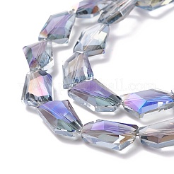 Половина радуги покрытием стеклянная бусина пряди&nbsp;EGLA-E034-HR01