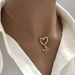 Collares colgantes de corazón con inicial de acero inoxidable 304 para mujer&nbsp;FS-WG4DC9E-13