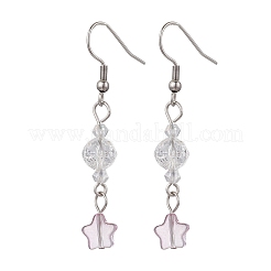 Прозрачные стеклянные бусины болтающийся серьги&nbsp;EJEW-JE06341