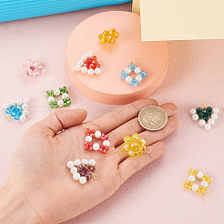 30 pendentif en verre galvanisé et perles de verre enroulées de fil de style 15&nbsp;FIND-CD0001-41