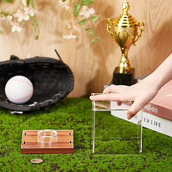 1 комплект квадратных акриловых пыленепроницаемых выставочных коробок с деревянным основанием&nbsp;AJEW-OC0013-56A