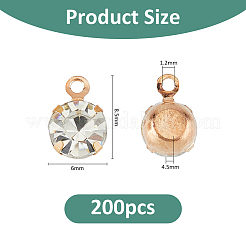 200 шт. подвески из латуни и стекла&nbsp;FIND-FH0011-98A