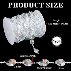 13 m ovale hängende Kristallperlen aus Acryl&nbsp;DIY-BC0016-81