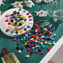 120шт 24 цвета непрозрачные акриловые бусины&nbsp;SACR-LP0001-01