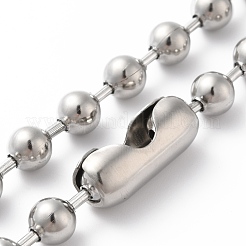 Ensemble collier et bracelet à chaîne à billes en acier inoxydable 304 résistant au ternissement&nbsp;STAS-D181-02P-01D