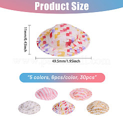 30 шт. 5-х цветная мини-соломенная шляпа для кукольных декоративных аксессуаров&nbsp;DIY-BC0014-20