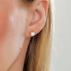 Elegante 201 Edelstahl-Imitationsperlen-Ohrstecker für Damen&nbsp;LS-FV8306