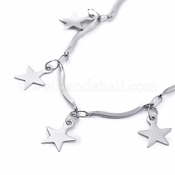 Bracciali con ciondolo in acciaio inossidabile 304 a forma di stella&nbsp;BJEW-JB05219