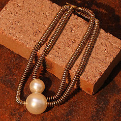 Пластиковый круглый кулон с имитацией жемчуга&nbsp;FS-WG332D2-01