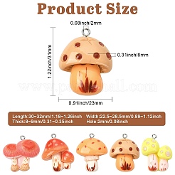 30pcs 5 styles de pendentifs en résine&nbsp;RESI-CJ0005-20