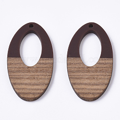 Pendentifs en bois de résine et de noyer&nbsp;X-RESI-T023-08