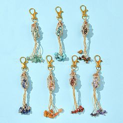 7 pz decorazioni pendenti con pietre preziose naturali e sintetiche&nbsp;HJEW-FS00053