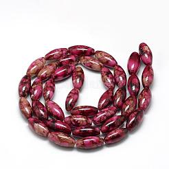 Выпечка окрашенные стеклянные бусины пряди&nbsp;DGLA-S115-22x10mm-S33