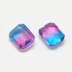 Cabochons en verre avec strass de dos avec point&nbsp;RGLA-T079-6x8-004TO