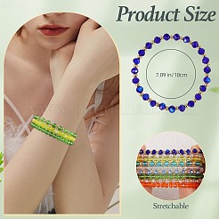 20 bracelet en perles de verre et de laiton&nbsp;BJEW-SW001599-02