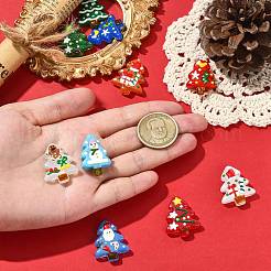 10 Stück handgefertigte Bunte Malerei-Perlen in 10 Farben mit Weihnachtsmotiv&nbsp;LAMP-CJ0002-52