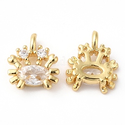 Porte micro ouvrent pendentifs zircone cubique en laiton de placage&nbsp;X-KK-R143-05G