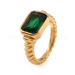 Anelli da donna in acciaio inossidabile 304 con pavé di zirconi cubici singoli.&nbsp;SA-CBAABBA-08B-G