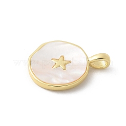 Подвески из латуни из натуральных ракушек&nbsp;KK-P294-27G