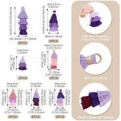 14 Stück 7 Stile Polycotton (Polyester-Baumwolle) Quastenanhänger Dekorationen&nbsp;FIND-TA0009-24