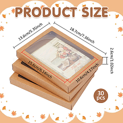 Boîte de rangement pour cartes de vœux en papier kraft&nbsp;LS-OFST-WH0004-036C
