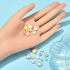 260шт 5 стильные окрашенные распылением непрозрачные акриловые бусины&nbsp;SACR-YW0001-32