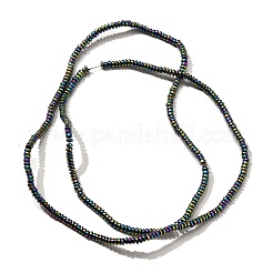 Brins de perles d'hématite non magnétiques synthétiques galvanisées&nbsp;G-L613-G01-01A