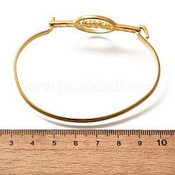 Женские браслеты с плоскими круглыми звеньями из нержавеющей стали 201&nbsp;LS-BJEW-R014-01G-04