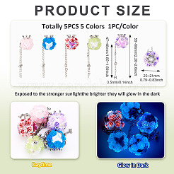 5 Stück 5 Farben handgefertigte leuchtende Polymer Clay Strassperlen&nbsp;CLAY-TA0001-59