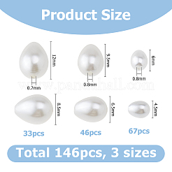 3 filo 3 stili fili di perle di vetro perlate a forma di goccia&nbsp;GLAA-HS0001-11