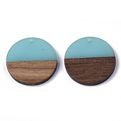 Pendentifs en résine transparente et bois de noyer&nbsp;X-RESI-S358-02B-H11