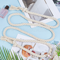 1 ceinture en coton et lin faite main avec nœud en corde&nbsp;AJEW-CP0011-14B