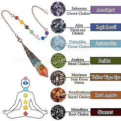 1 pendule de radiesthésie en pierre précieuse naturelle pour chakra&nbsp;AJEW-SC0002-31R