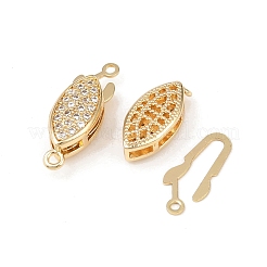 Fermoirs en laiton micro pavé de zircone cubique transparente&nbsp;KK-L255-02G-01