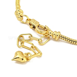 3 мм стойка покрытие латунь европейский стиль круглая змейка цепь браслеты для изготовления ювелирных изделий&nbsp;X-BJEW-B106-10G