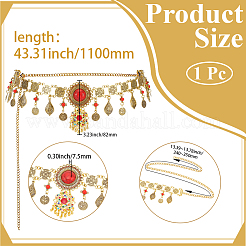 1 catenella in lega con moneta e fiore rosso per ballerina&nbsp;AJEW-GF0015-05