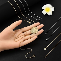 8 шт. классические простые 1.2 мм 304 нержавеющая сталь змейка ожерелья для мужчин и женщин&nbsp;NJEW-YW0001-26