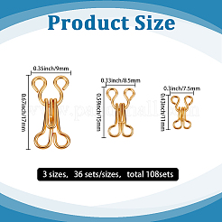 108 шт. 3 стиля латунных регулируемых джинсовых булавок&nbsp;KK-GF0001-22