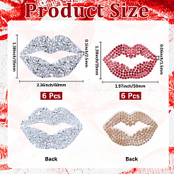 12 шт. 2-цветные стразы для губ из смолы горячей фиксации (с обратной стороны термоклей)&nbsp;DIY-GF0011-60