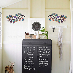 2шт. 2 стиля железного дерева лист декор для стены&nbsp;AJEW-CN0001-53