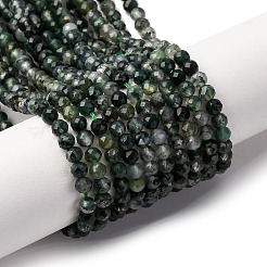 Природные моховой агат бисер нитей&nbsp;G-A129-4mm-01
