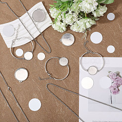 Наборы для самостоятельного изготовления круглых плоских железных и сплавных заготовок для термопереноса ожерелий и браслетов&nbsp;DIY-CA0006-77