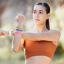 30шт 5 цвета слово С Днем Рождения силиконовый шнур браслеты набор на запястье&nbsp;BJEW-GF0001-14A