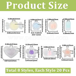 160 Stück 8 Stile mattierte transparente Acrylperlen&nbsp;OACR-PA0002-09